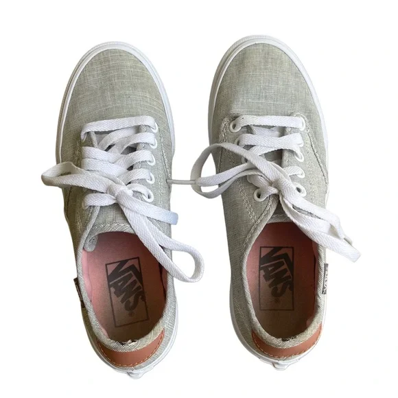 VANS Light Gray and White Casual Sneakers Size 6 - Picture 6 of 9